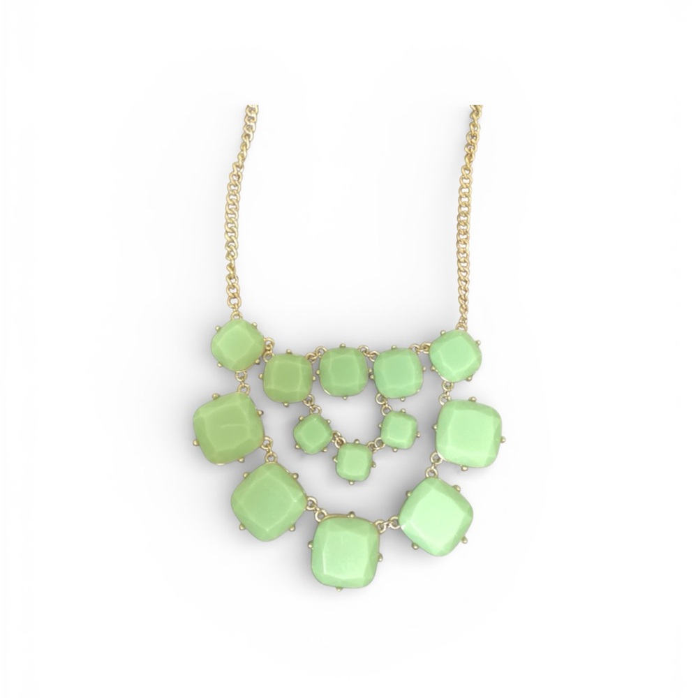 Mint green bib necklace